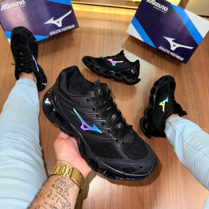 Tênis Mizuno Prophecy 13-S Preto Refletivo – Performance e Estilo Premium