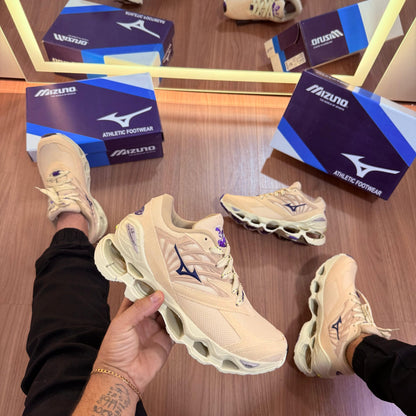 Tênis Mizuno Pro 13-S Creme Flor de Lótus – Edição Premium